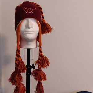 Virginia Tech Hokie Knit Hat Cap with Tassel